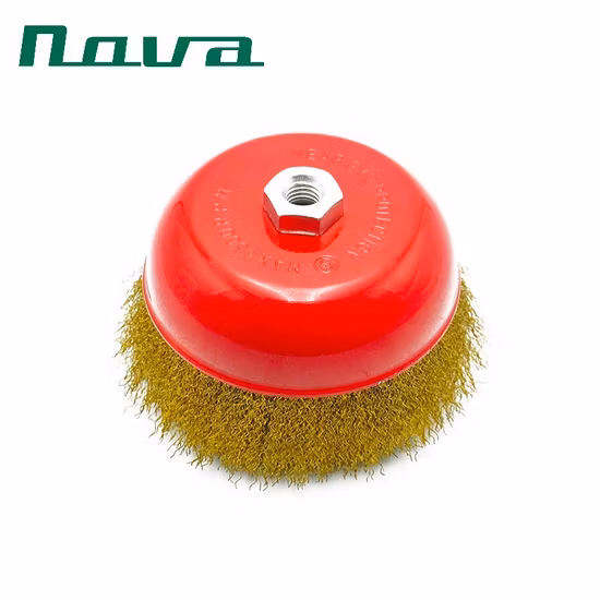 Fixtec acessórios para ferramentas elétricas, fio de cobre industrial, escova de copo de roda de latão inoxidável, escovas de fio de aço